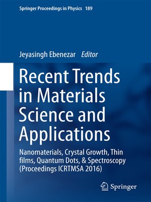 cover image of Recent Trends in Materials Science and Applications